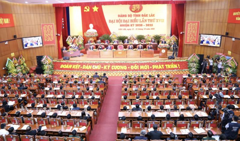 Đại hội đại biểu Đảng bộ tỉnh Đắk Lắk khóa XVII, nhiệm kỳ 2020 - 2025. Ảnh: BL