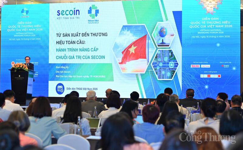 Đại diện Secoin chia sẻ về kinh nghiệm xây dựng Thương hiệu Quốc gia - Ảnh: Nam Nguyễn
