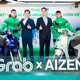 Grab Việt Nam hợp tác với AIZEN Việt Nam mang đến giải pháp thuê xe máy điện cho đối tác tài xế Grab