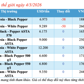 Giá tiêu hôm nay 4/3/2026: Chững lại