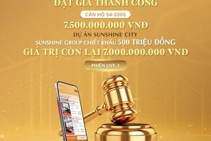 Phiên livestream đặt giá NobleGo tối 8/7: Khách sở hữu căn hộ cao cấp Sunshine City rẻ hơn 2 tỷ đồng