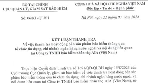 Nhiều vi phạm tại Bảo hiểm nhân thọ AIA Việt Nam