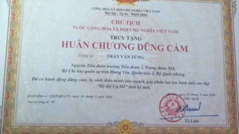 Chủ tịch nước tặng Huân chương Dũng cảm đối với Trung tá Trần Văn Tùng