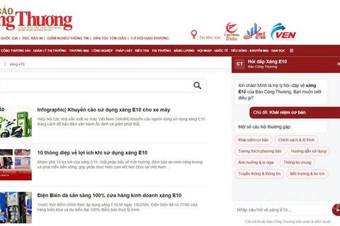 Báo Công Thương ra mắt chatbot giải đáp về xăng E10
