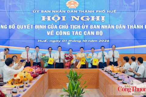 Thành phố Huế: Điều động, bổ nhiệm nhiều cán bộ lãnh đạo sở, ngành