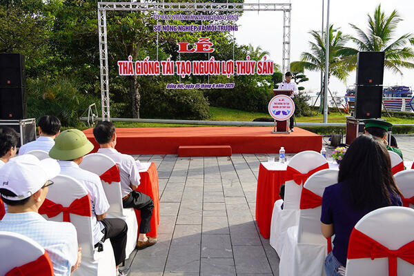 Thả tôm, cá giống tái tạo nguồn lợi thủy sản