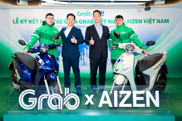 Grab Việt Nam hợp tác với AIZEN Việt Nam mang đến giải pháp thuê xe máy điện cho đối tác tài xế Grab