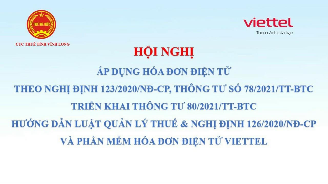 Hội nghị giữa Viettel Vĩnh Long, Cục thuế Vĩnh Long và tất cả các doanh nghiệp, tổ chức, hộ và cá nhân kinh doanh trên địa bàn Vĩnh Long