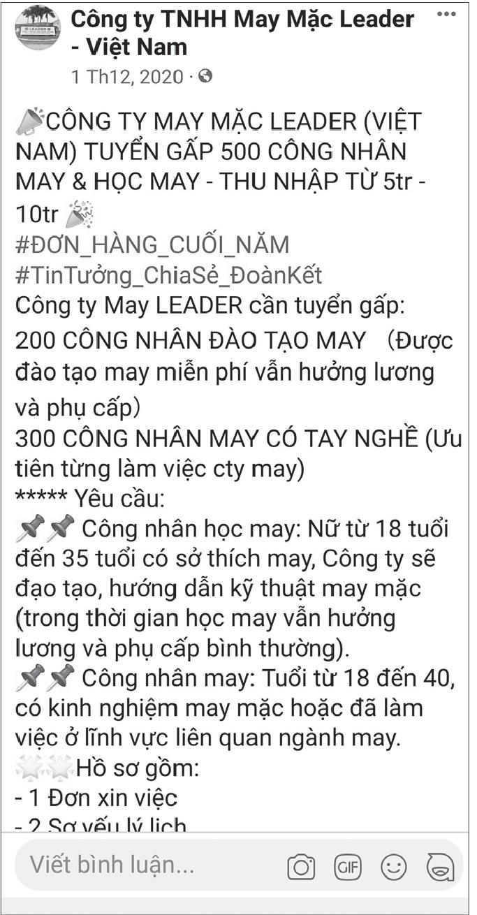 Doanh nghiệp đã tận dụng nhiều kênh thông tin để tuyển lao động.  Ảnh minh họa