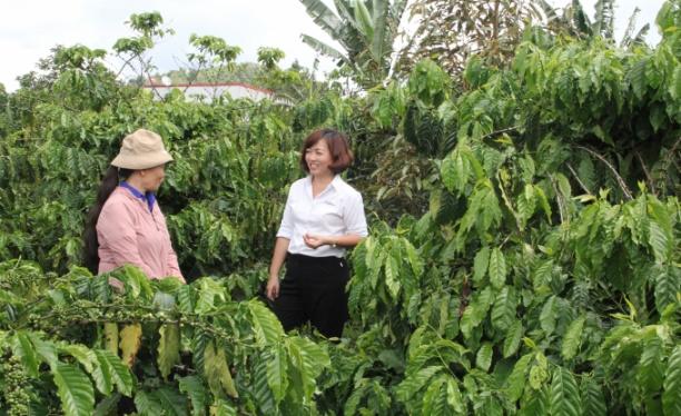 Người dân trong vùng Dự án chia sẻ niềm vui với bà Lê Thị Hồng Nhi, Giám đốc Đối ngoại và Phát triển bền vững - Công ty Syngenta Việt Nam. Ảnh: Quang Yên.