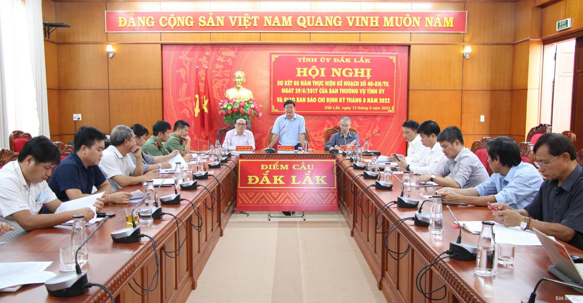 Quang cảnh Hội nghị giao ban báo chí định kỳ tháng 8/2022.