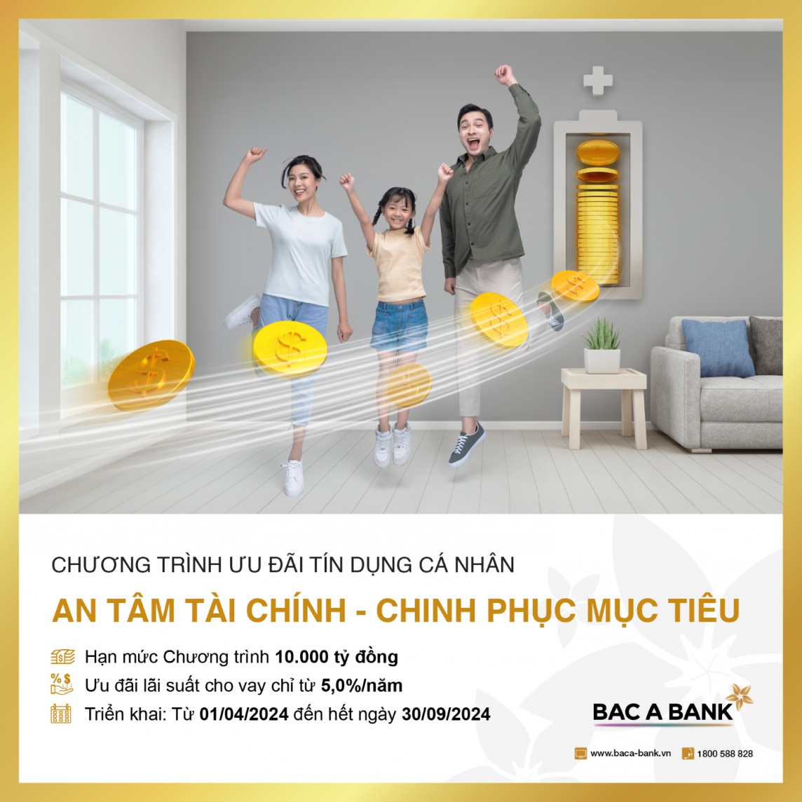 BAC A BANK giảm lãi suất vay cho khách hàng cá nhân chỉ còn 5%