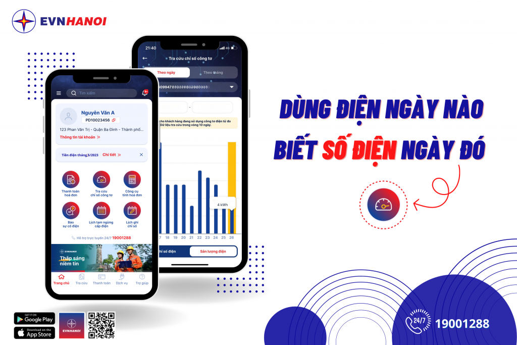 Tra cứu điện năng tiêu thụ qua App EVNHANOI trong tháng một cách dễ dàng, nhanh chóng