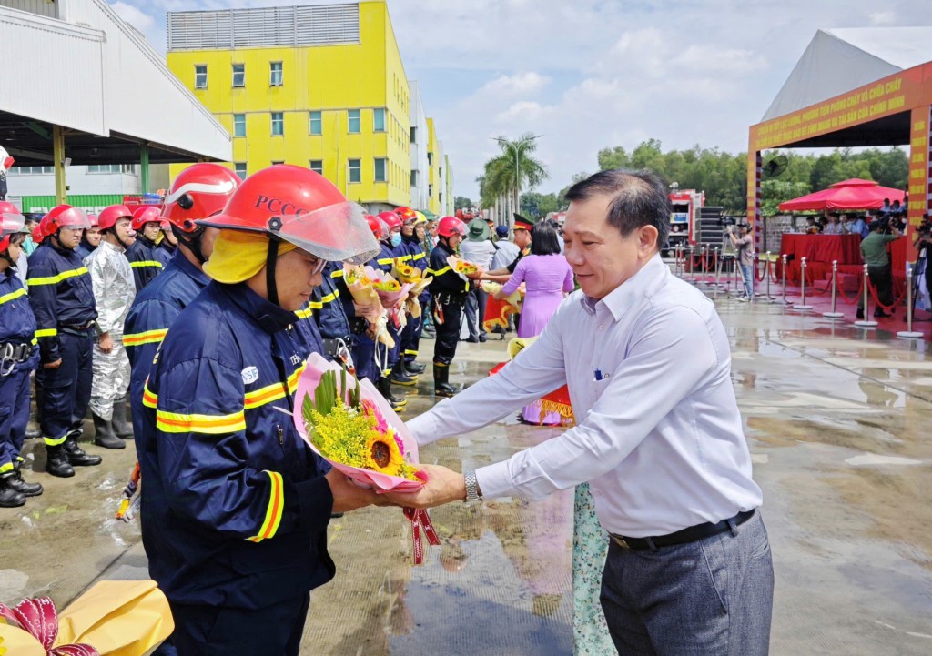 Diễn tập phương án ứng phó sự cố môi trường do cháy, nổ