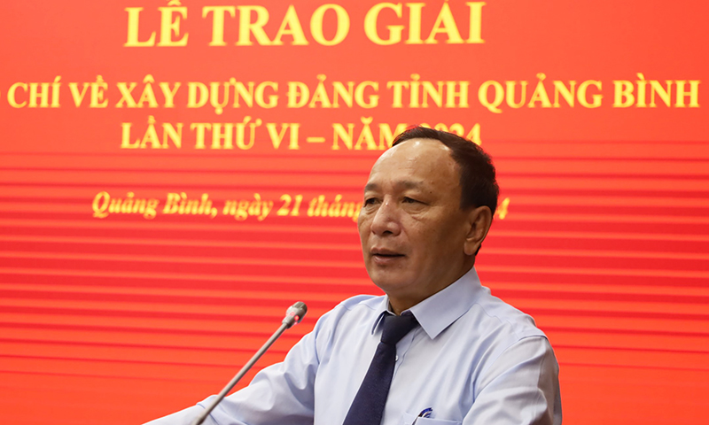 Đồng chí Phó Bí thư Thường trực Tỉnh ủy Trần Hải Châu phát biểu tại buổi lễ.