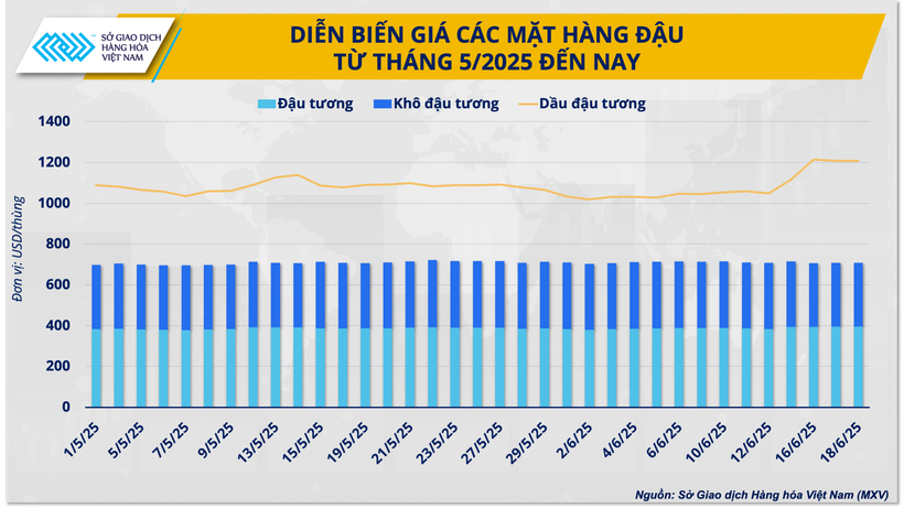 Diễn biến giá các mặt hàng đậu từ tháng 5/2025 đến nay