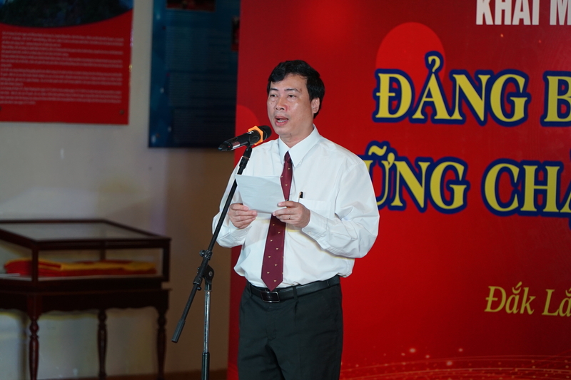 Ông Trần Hồng Tiến - Giám đốc Sở Văn hóa, Thể thao và Du lịch Đắk Lắk phát biểu tại buổi lễ.