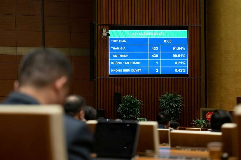 Quốc hội chính thức thông qua Nghị quyết về chủ trương đầu tư Dự án đầu tư xây dựng đường bộ cao tốc Vinh - Thanh Thủy. Ảnh:  VPQH
