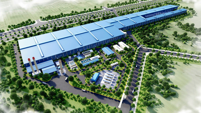 Phối cảnh dự án Nhà máy sản xuất ray và thép đặc biệt Hòa Phát Dung Quất.