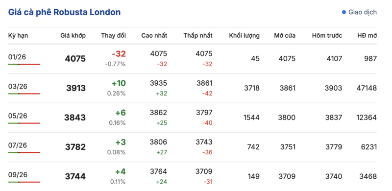 Giá cà phê hôm nay 13/1/2026: Giữ đà bình ổn - 1