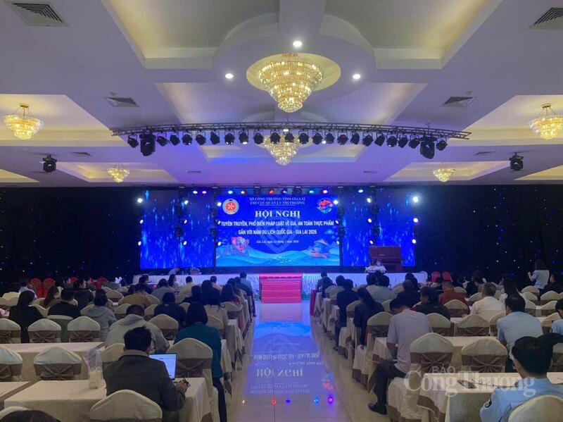 Quang cảnh Hội nghị tuyên truyền, phổ biến pháp luật về giá, an toàn thực phẩm gắn với Năm Du lịch quốc gia - Gia Lai 2026.