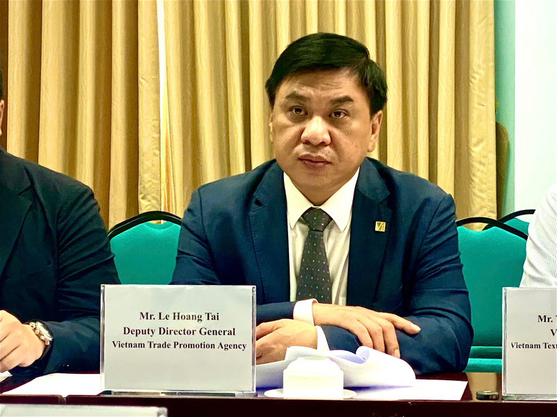 Ông Lê Hoàng Tài - Phó Cục trưởng Cục Xúc tiến thương mại, Bộ Công Thương tại chương trình tiếp đón. Ảnh: Phạm Giang