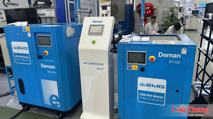 Sản phẩm máy nén khí trục vít Deman của Công ty Cổ phần Quốc tế AEMG mang đến GREENTECH HANOI 2026