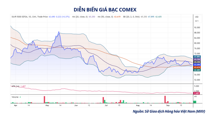 Diễn biến giá bạc COMEX.