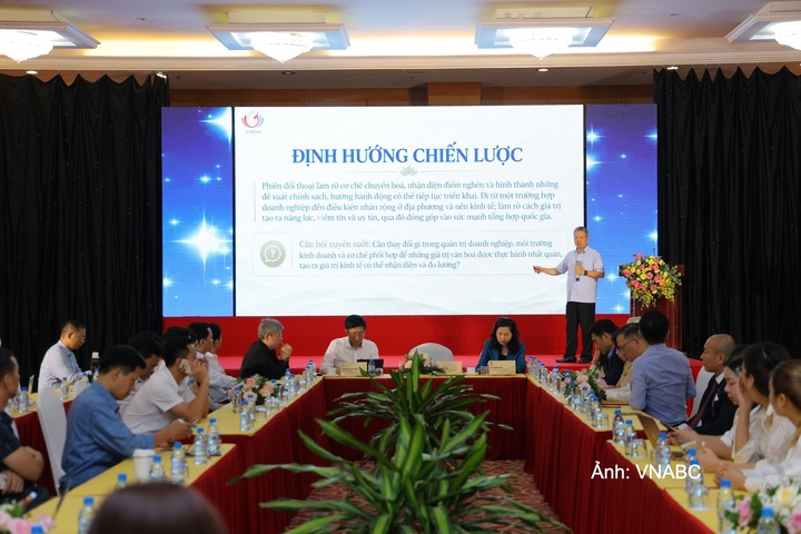 Ông Hồ Anh Tuấn - Trưởng BTC 248, Chủ tịch Hiệp hội Phát triển Văn hóa doanh nghiệp giới thiệu nội dung Đối thoại chính sách và Khung tóm tắt hành động chiến lược 2026 - 2035.